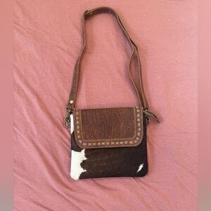 Myra Bag Rustic Brown and White Crossbody